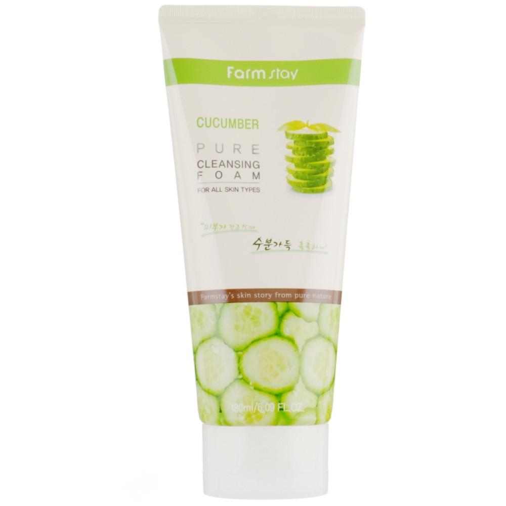 Пенка для умывания лица с экстрактом огурца Farmstay Cucumber Pure Cleansing Foam 180 мл (8809480771163)