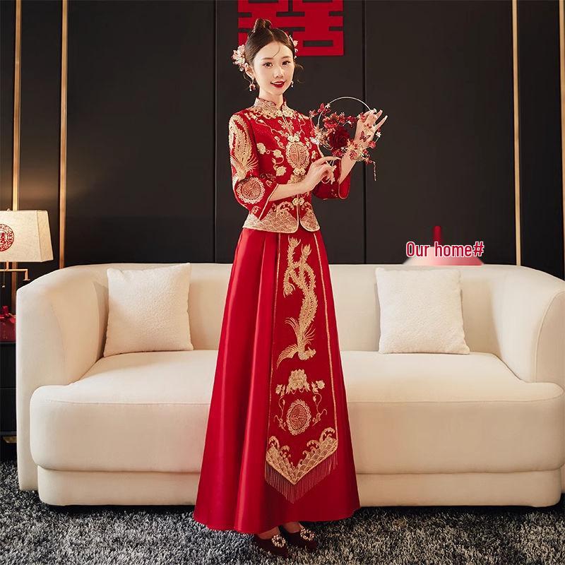 

2025 Нова весільна сукня в китайському стилі Сюхе: Велика Розмір Струнка Весільна Сукня для Весни/Літа 4XL