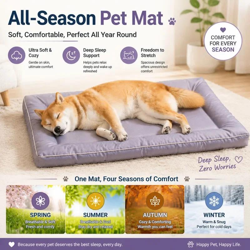 Summer Waterproof Dog Bed All Seasons Oxford Mat Anti-Scratch Thickened Cushion for Small Medium Dogs Cats Mat Pet Supplies