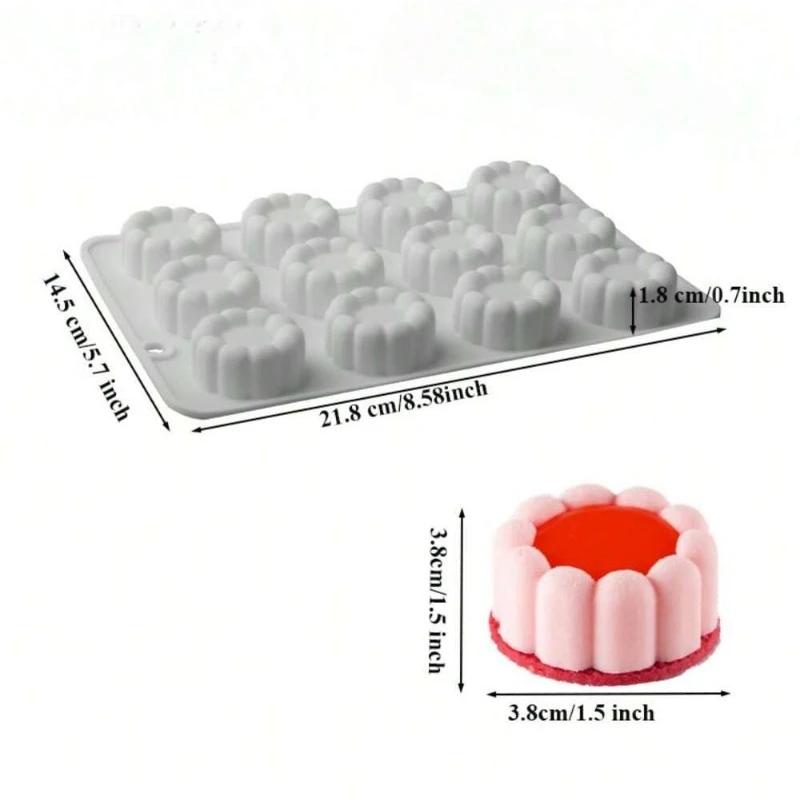 

Silicone Square Flower Mousse Cake Mold Non-Stick Easy To Use Clean Ideal for Baking Chocolate Desserts Cake Decorating