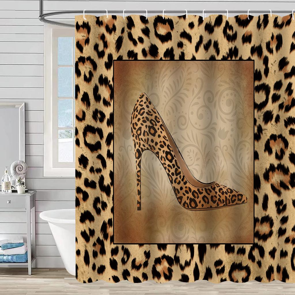 Shower Curtain Waterproof And Mildew-Proof 3D Digital Printing High Heels Bathroom Curtain Shower Curtain Partition Non-Punching Curtain
