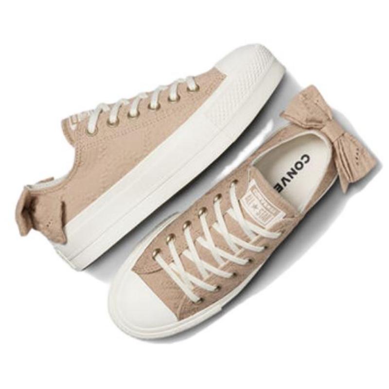 Converse Chuck Taylor All Star Comfortable and Simple Non-Slip Lightweight Low-Top Espadrilles Women's Brown White