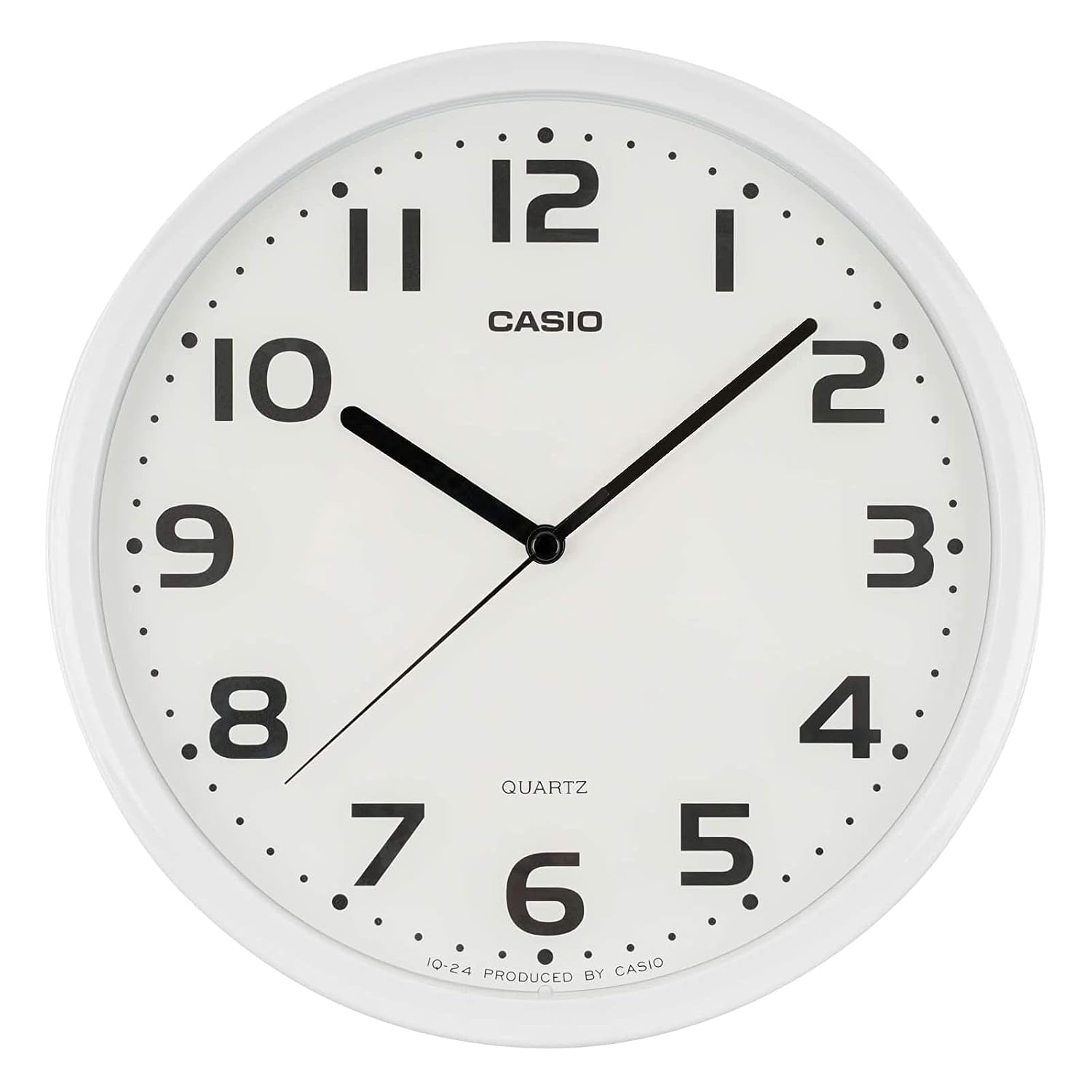 CASIO Wall Clock White Analog Standard Step Second Hand Simple IQ-24-7JF
