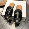Baotou Slippers Women's Outer Wear Summer New Retro Beach Flat Bottom Woven Sandals Versatile Lazy Muller Shoes
