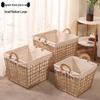 Large Capacity Woven Rattan Laundry Basket & Toy Organizer for Home, Bathroom, & Clothes Storage