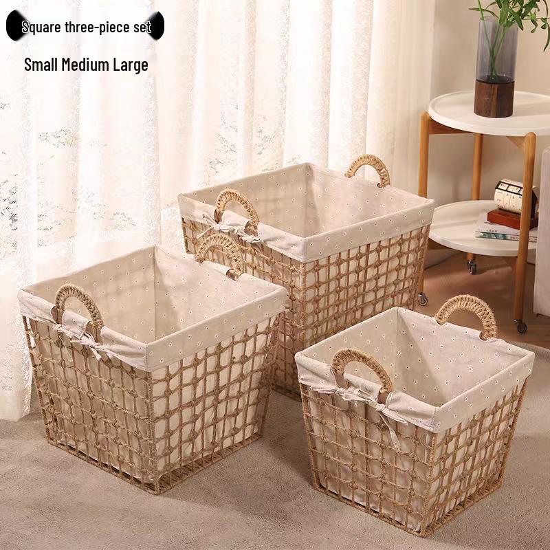 Large Capacity Woven Rattan Laundry Basket & Toy Organizer for Home, Bathroom, & Clothes Storage