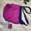 Johnature Secchielli da donna casual a tracolla fatti a mano con coulisse bicolore, grandi e letterari, con filo da ricamo fatto a mano