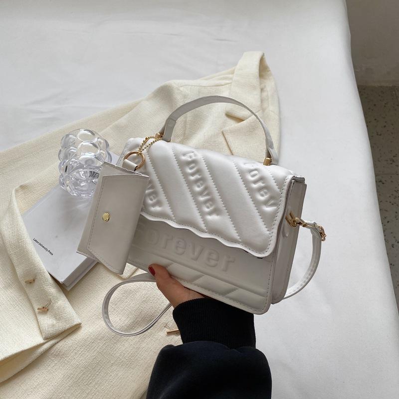 Quality Shoulder Bag Set For Women Soft PU Leather Solid Color Shopping Tote Bag  Spring New Designer Luxury Handbags