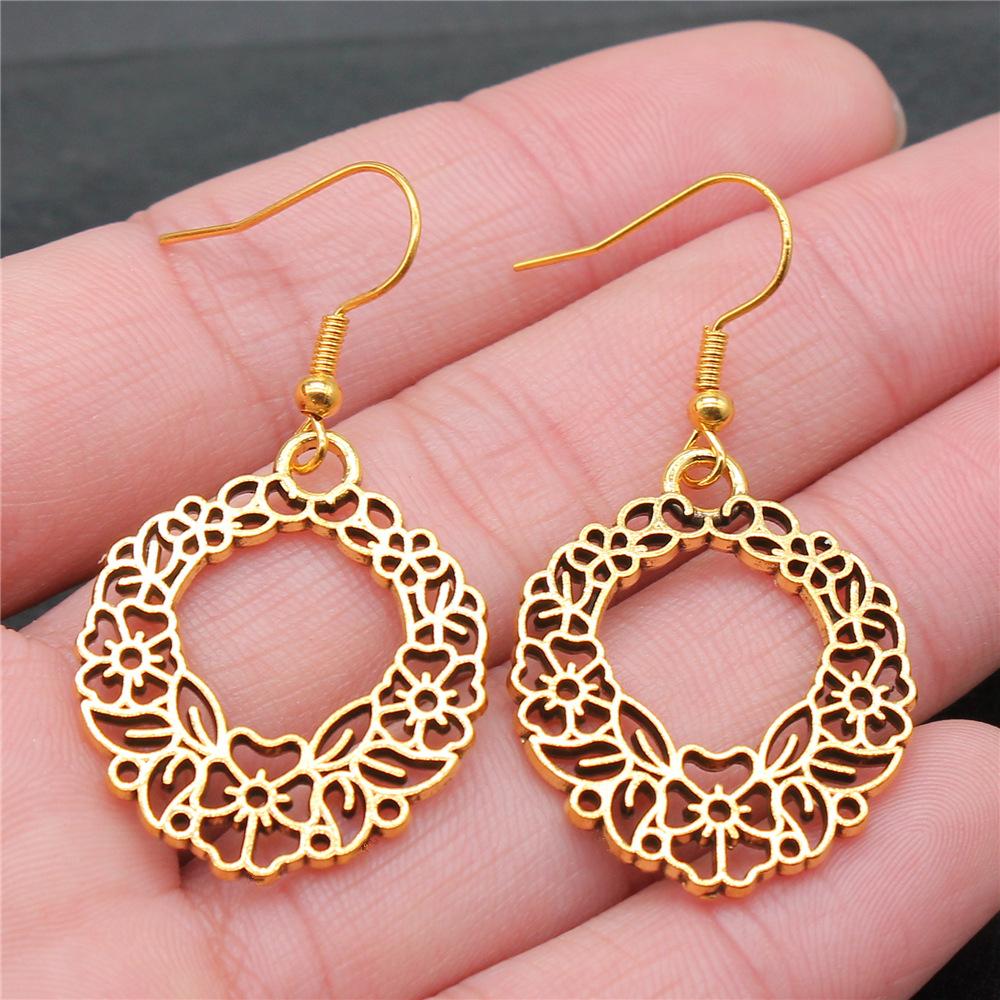 38 Styles Women Ethnic Style Jewelry Earrings Bohemia Carved Round Oval Waterdrop Flower Pattern Dangle Earrings Drop Earrings