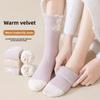 Winter and Autumn Thick and Warm Half-Size Fleece Women's Non-Loose-Material Mid-Calf Stockings Postpartum At-home Maternity Stockings