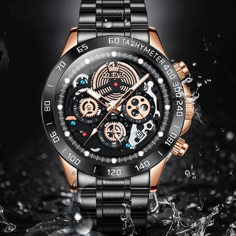 OLEVS Brand Watch Large Dial Waterproof Multi-functional Sports Men's Watch Men