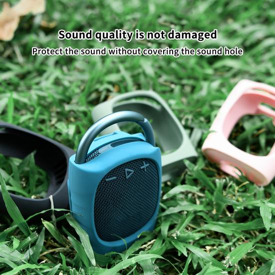 Speaker Protector Soft Texture with Straps Anti-slip Fastener Tape Portable Shock Resistant Odor-free Silicone Bluetooth-compatible Speaker Cover