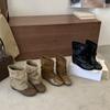 Early autumn new splicing pile boots ballet ankle boots flanged bow short boots children