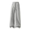 High Waist Solid Color Plaid Drawstring Casual Pants Loose Fit Vintage Streetwear Trousers Women