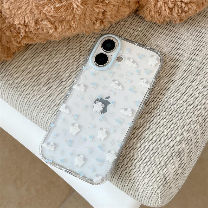 

Blue Floral iPhone 17/16 Pro Max/15 Pro Spring Fresh Puppy Case iPhone 15