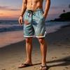 Men Mesh Breathable Casual Sports Shorts with Elastic Waistband and Drawstring Beach Style Printed Design for Summer Activities