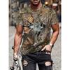 Abstract Face Pattern Wolf 3D Print T-Shirts Men Women Short Sleeve Round Neck T Shirt Street Tees Harajuku Y2K Top Men Clothing
