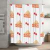 Strawberry Pie Shower Curtain White with Cute Bakery Design Waterproof Fabric for Bathroom Decorations Size Customizable (Custom