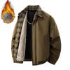 Plus Size Men's 2025 Casual Loose Lapel Jacket - Warm Faux Two-Piece Design for Autumn/Winter.