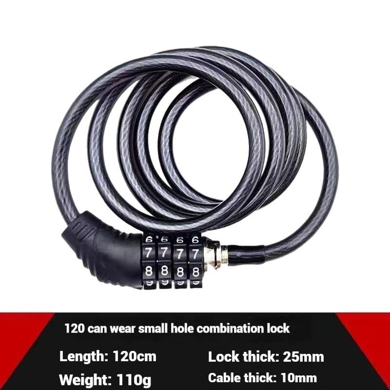 Motorcycle Anti-Theft Combination Locks, Portable Safety Buckles, Electric Vehicle, Steel Cables, Bicycle Accessories