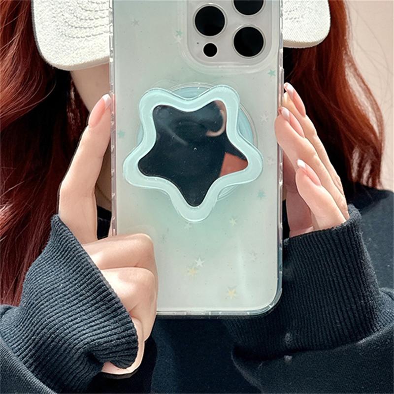 Korean Cute Cartoon Star Apple Mirror Magnetic Holder Grip Tok Griptok Phone Stand Holder Support For iPhone Magsafe Smart Tok