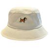 Womens Summer Cotton Embroidered Fisherman Hat With Cartoon Dog Embroidery Design For Sunblock