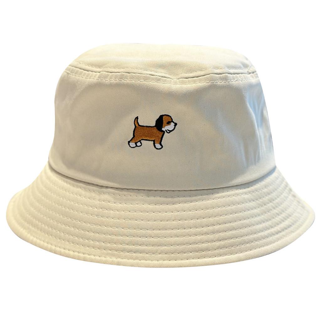 Womens Summer Cotton Embroidered Fisherman Hat With Cartoon Dog Embroidery Design For Sunblock