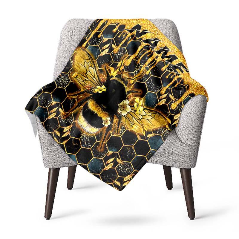 Bees Collecting Honey Customize Your Name Blanket Used For Chair Office Sofa Bed Camping Soft And Warm Giving Friends And Relatives Birthday
