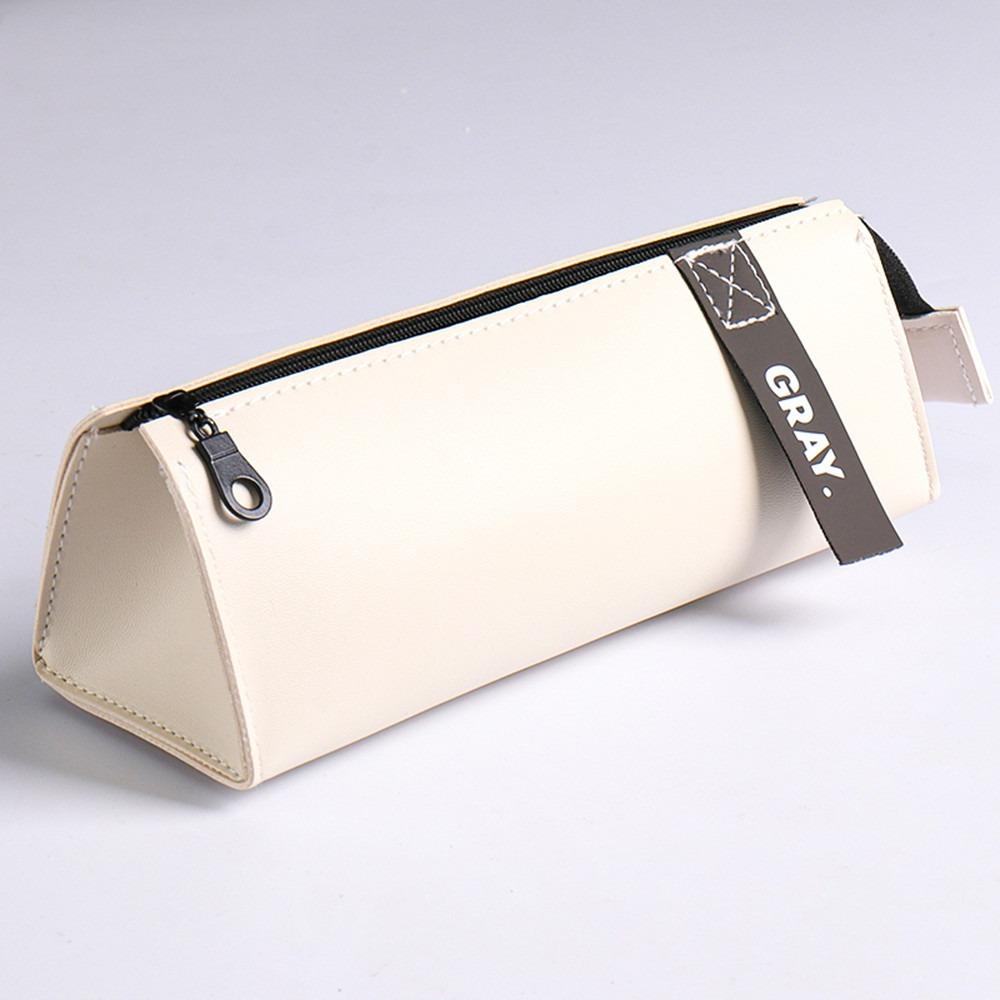 Triangle New Large Capacity Pencil Case Simple Version Student Supplies Pencil Case Learning Supplies Storage Cute Pencil Bag