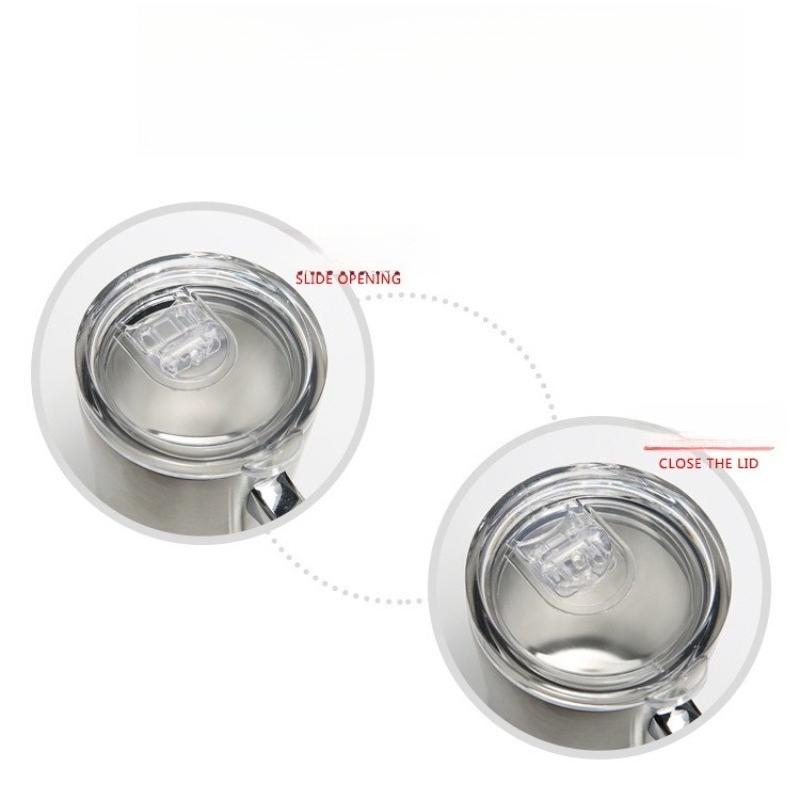 Isolierter Becher Edelstahlbecher mit Deckel, Doppelwandiger Bierkrug, Becher mit Henkel, Isolierter Bierkrug