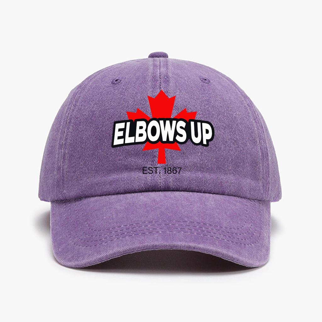 1 "ELBOWS UP" Printed Baseball Cap Outdoor Fashion Accessory Hat, Adjustable, Lightweight, Unisex, As a Holiday Gift