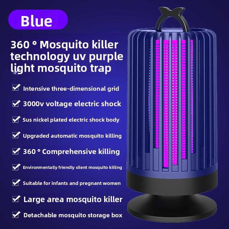 

Портативный электрический уничтожитель комаров с USB-зарядкой, светодиодный свет, индукционный шок от волн, ретро креативный дизайн, время работы от аккумулятора 6-8 часов, подходит для дома, общежития синий