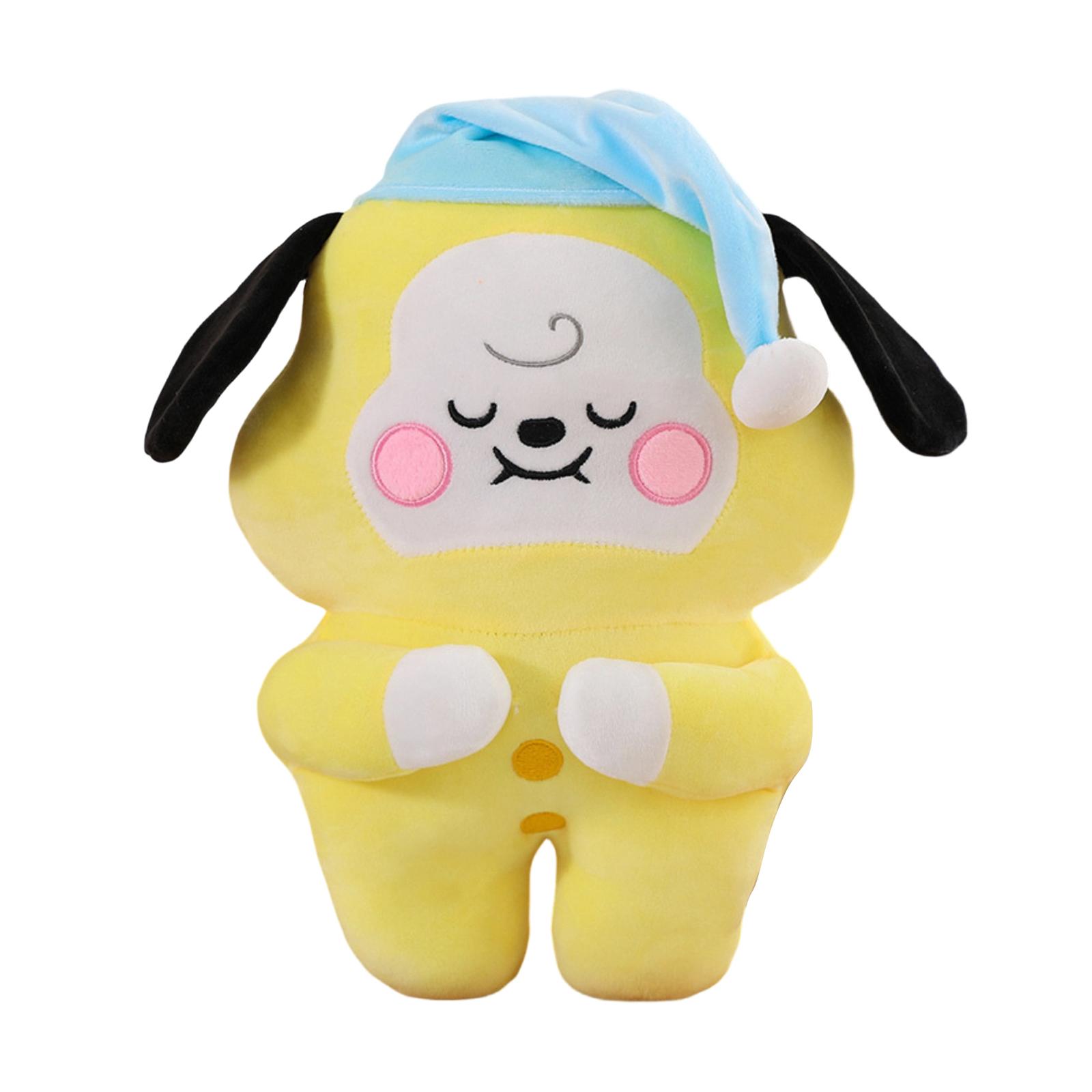 

Plush Stuffed Toy Soft Fabric Heart Shaped Character with Sleep Cap and Closed Eyes Design for Home Office Decoration or Gift One Size жёлтый