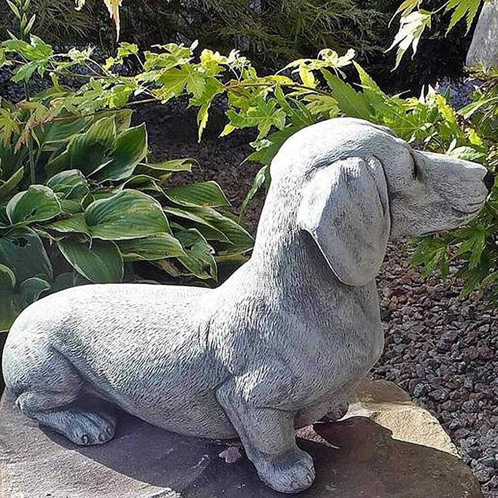 Dachshund Statue Garden Decor - Garden Dog Statue, Yard Lawn Resin Dog Sculpture, Outdoor Indoor Decorations, Lawn Garden Figurine Dog Statue, Dog