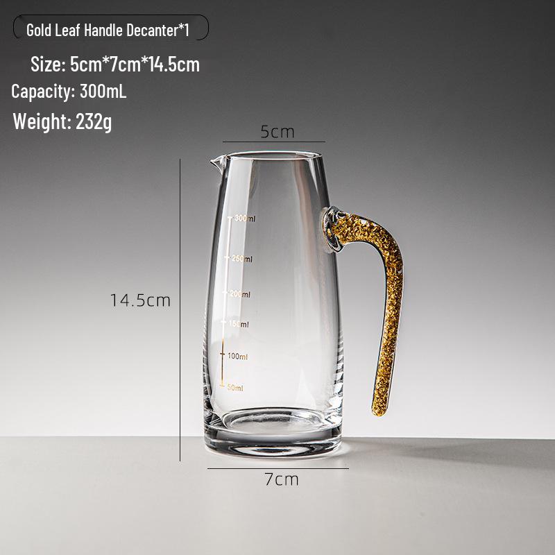 Gold Leaf Crystal Shot Glass - Diamond Surface Liquor Cup & Decanter.