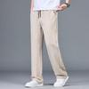 Men Ultra-Thin Elastic Pants Men Casual Trousers Summer Men Quick-Drying Ice Silk Slim Straight Business Pants Male Black Gray Pants