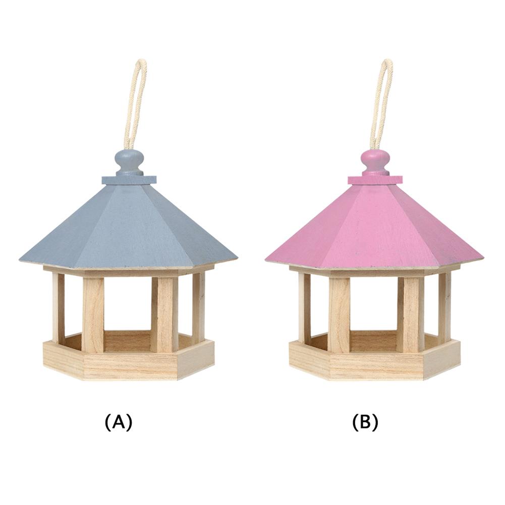Wooden Birdhouse Bird Seed Food Container Garden Window Hanging Courtyard Feeder Hanging Birdhouse Fodder Food Container