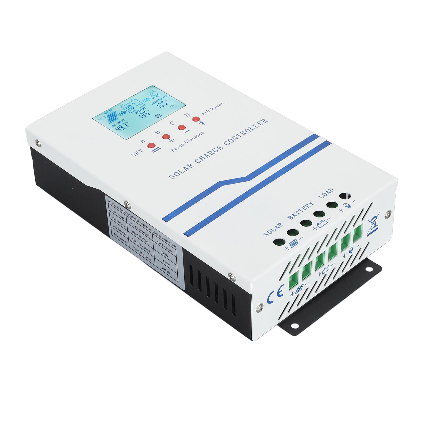 

12В 24В 48В 60А Контроллер заряда солнечной батареи ЖК-подсветка Фотоэлектрический MPPT Регулятор солнечной панели со светодиодным индикатором