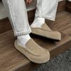 Platform Casual Retro Slippers Men's and Women's One-pedal Loafers Versatile Classic Boken Shoes 92286 yellow-J