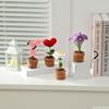 Mini Crochet Flower Potted Tulip Sunflower  Plum Blossom Artificial Flower Handmade Desk Decor Day Gift Wedding Guest Gift