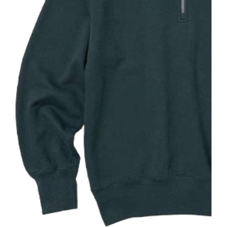 UNIQLO Solid Color Polo Neck Long Sleeve Sweatshirt Men sweatshirt Dark-Green 456952-59