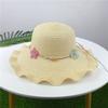 Straw hat wavy beach hat women's sun protection seaside big eaves hat sun hat spring and summer versatile sun hat wreath hat