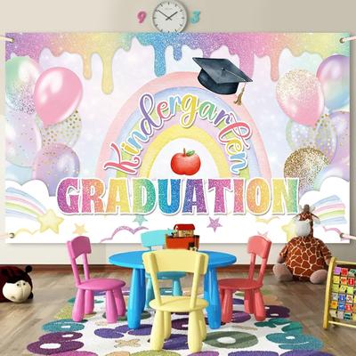 Achtergronddecoratie voor het afstudeerseizoen, Decoratiebenodigdheden voor een afstudeerfeest, Achtergronden voor kleuterafstuderen