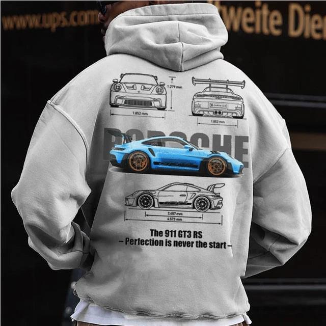 2025 Frühling Herren Herzklopfen Auto-Print Hoodie - Beliebtes Kapuzensweatshirt