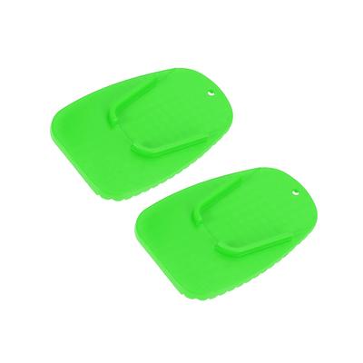 ACROPIX Motorcycle Kickstand Pad Support Plate Pad Parking Stand Side Stand Extension Pad Green 2pcs