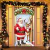 Housses de Porte de Noël Fond Mignon Housse de Porte de Fête Décorations de Noël Pour Décoration de Maison Intérieur Extérieur Salon Chambre à Coucher