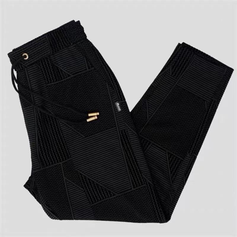 [Casual Pants] Autumn Versatile Fashion Tight Waist Trousers Business Straight Light Luxury Casual Spring and Autumn Men's Fashion Jacquard