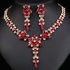 3pcs Palace Style Necklaces and Earrings Exquisite Zircon Accessories for Brides Weddings and Decorations for Banquet Dresses
