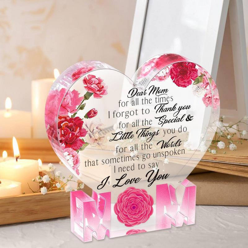 Muttertagsornamente Acryl Herzform Schild Muttertag Elegante Tischdekorationen Für Ehefrau Mama Oma Frauen