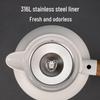316 Stainless Steel Smart Insulated Teapot with Temperature Display, Tea Separator, and Wood Grain Handle - Large Capacity.